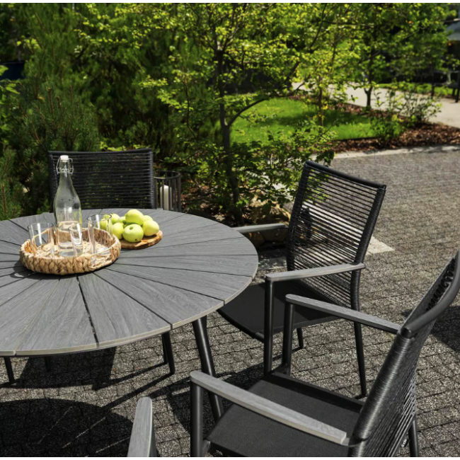 Садове крісло Di Volio Asti сірий/чорний