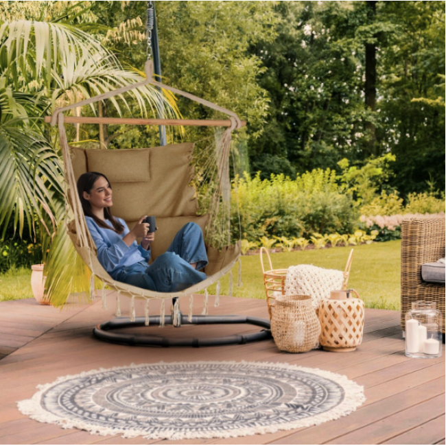 Бразильське крісло - гамак Outtec Boho Sois XXL бежевий