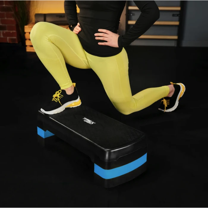 Степ платформа Trex Sport TX-030AS 3 рівнева чорно-блакитна