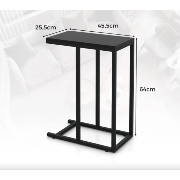 Журнальный столик Costway Vittsjo приставной в стиле Loft черный
