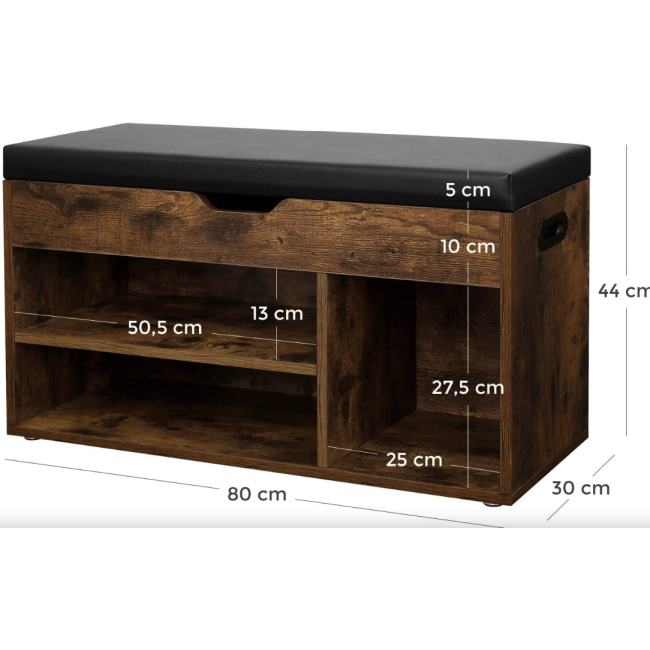 Тумба для обуви Leobert Gerbor с мягким сиденьем в стиле Loft