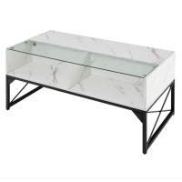 Журнальный стол Costway Moderne с мраморной подсветкой.