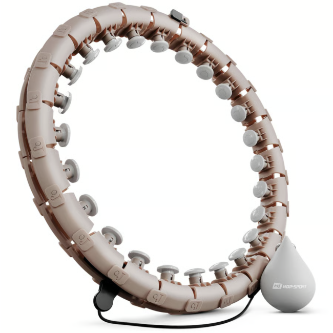 Хулахуп Hop-Sport HS-106HH масажний з обважнювачем бежевий