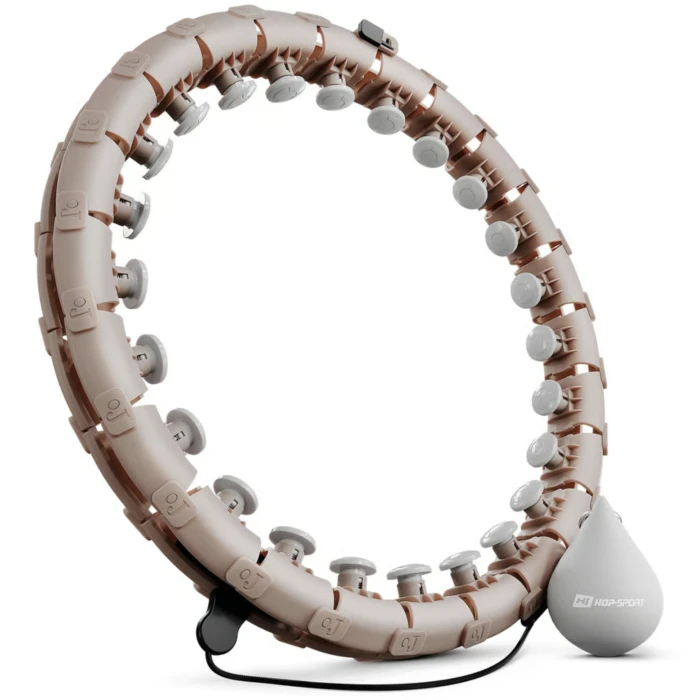 Хулахуп Hop-Sport HS-106HH масажний з обважнювачем бежевий