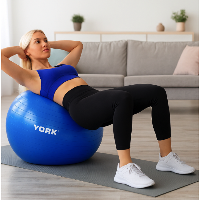 Фітбол York Fitness 65см синій + насос