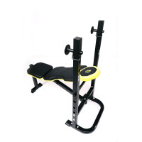 Тренировочная скамейка Besport WB-003 горизонтальная для жима со стойкой под штангу.