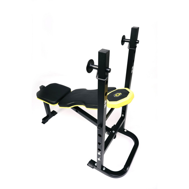 Тренувальна лавка Besport WB-003 горизонтальна для жиму зі стійкою під штангу