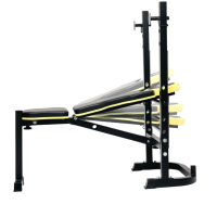 Тренировочная скамейка Besport WB-003 горизонтальная для жима со стойкой под штангу.