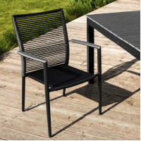 Садове крісло Di Volio Asti сірий/чорний