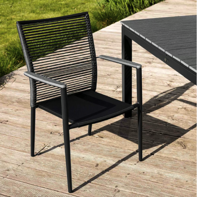 Садове крісло Di Volio Asti сірий/чорний