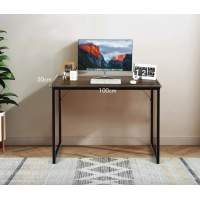 Письменный стол Costway Homart со стальным каркасом коричневый