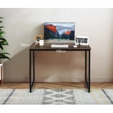 Письменный стол Costway Homart со стальным каркасом коричневый