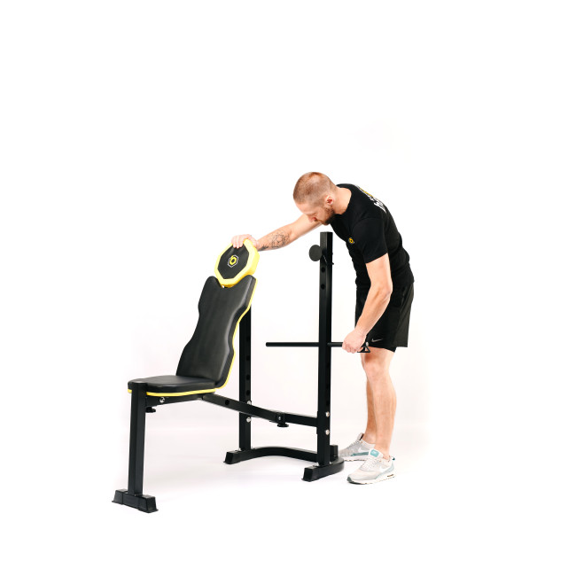 Тренувальна лавка Besport WB-003 горизонтальна для жиму зі стійкою під штангу