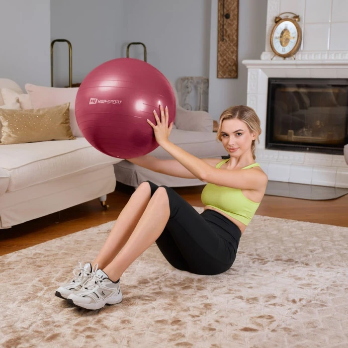 Фітбол Hop-Sport 45см HS-R045YB сливовий + насос