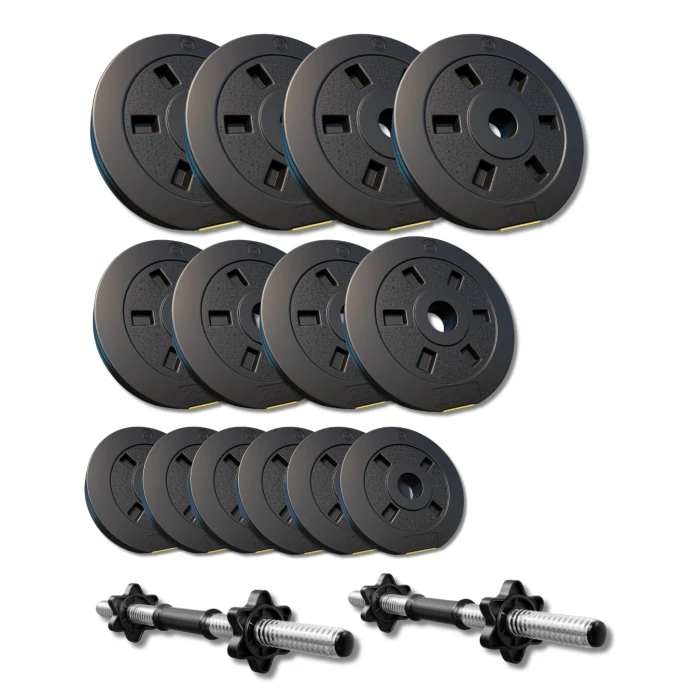 Набір композитних дисків Besport PowerPro 39кг для гантелей та штанг + 2 грифа