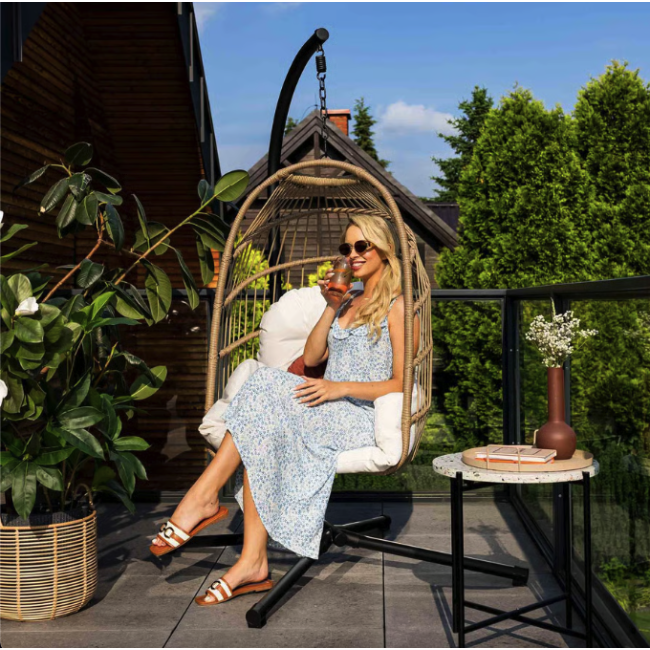 Підвісне крісло-кокон Di Volio Beluno бежевий