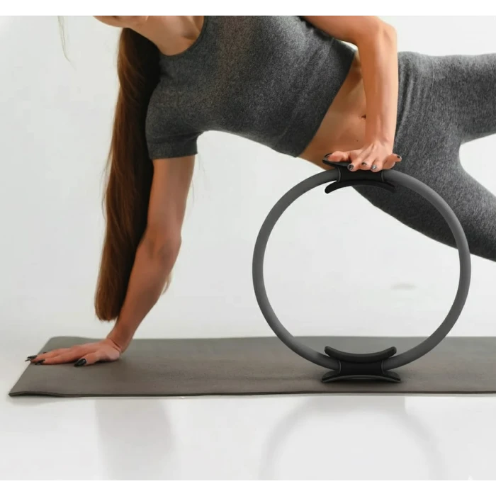 Кільце для пілатесу Gymtek армоване скловолокно 38см сірий