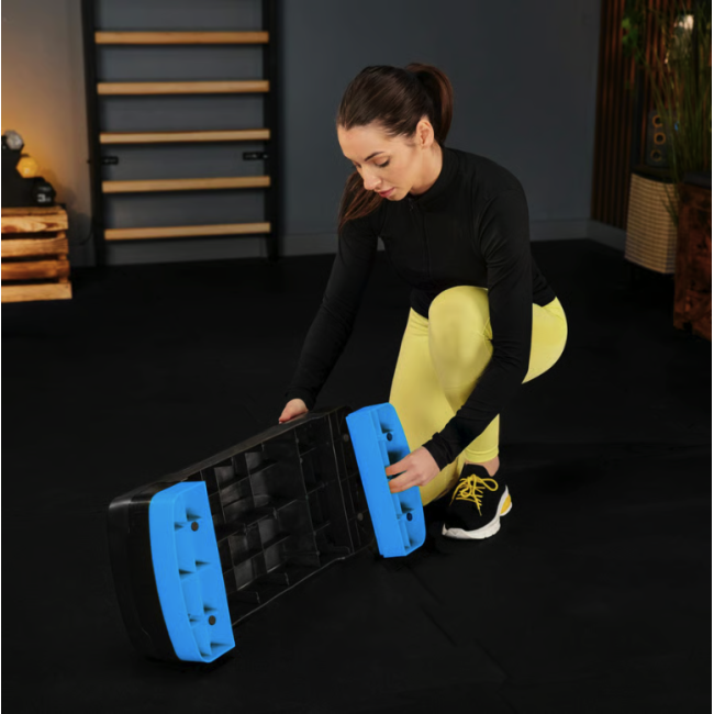 Степ платформа Trex Sport TX-030AS 3 уровня черно-голубая