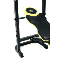 Тренировочная скамейка Besport WB-003 горизонтальная для жима со стойкой под штангу.