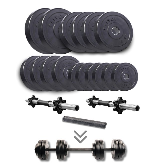 Набор гантели Elitum Titan 59кг с переходником