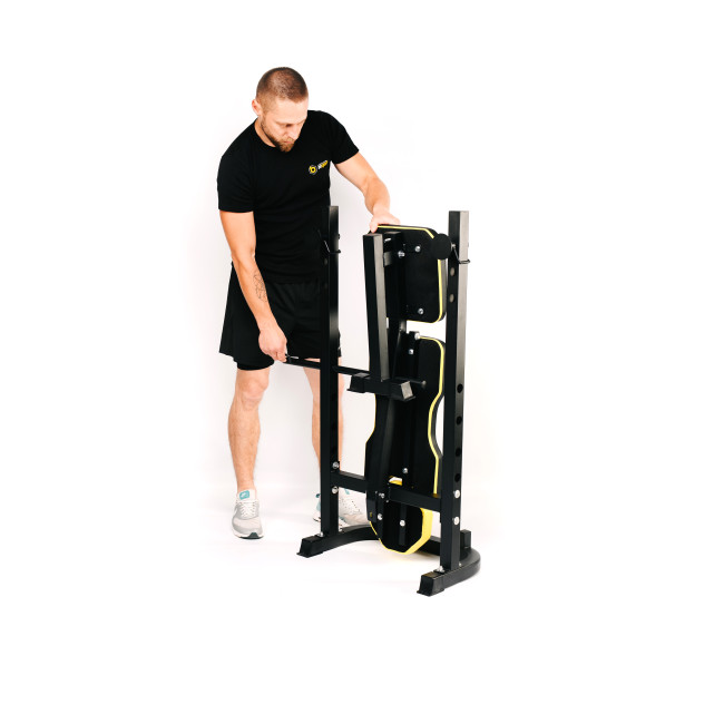 Тренувальна лавка Besport WB-003 горизонтальна для жиму зі стійкою під штангу