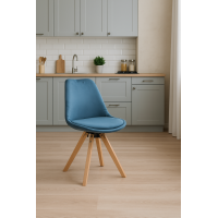 Стілець Saida Jumi у скандинавському стилі з дерев'яними ніжками аквамарин