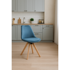 Стул Saida Jumi в скандинавском стиле с деревянными ножками аквамарин