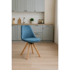 Стілець Saida Jumi у скандинавському стилі з дерев'яними ніжками аквамарин