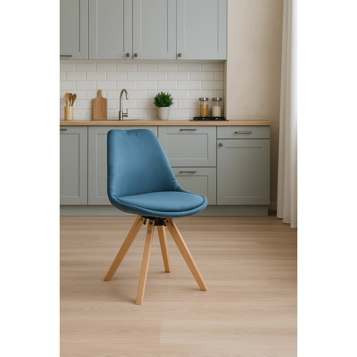 Стілець Saida Jumi у скандинавському стилі з дерев'яними ніжками аквамарин