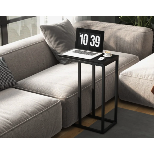 Журнальный столик Costway Vittsjo приставной в стиле Loft черный