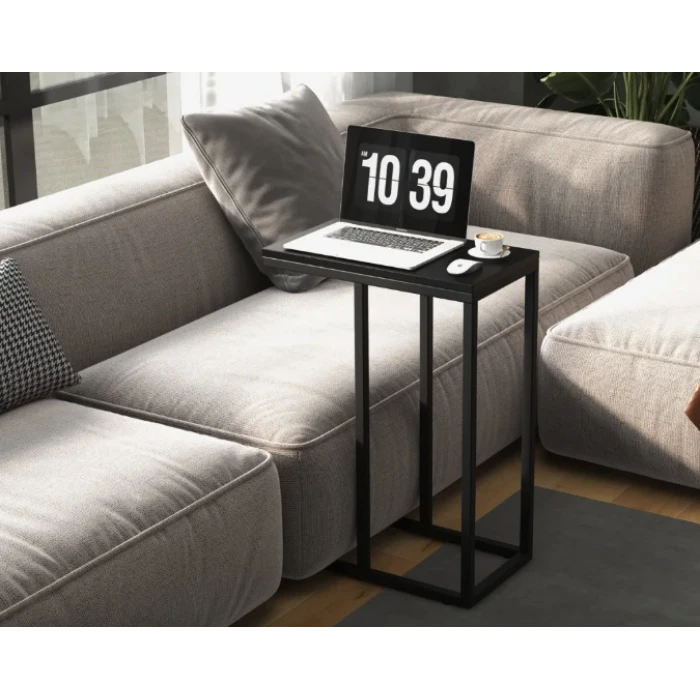 Журнальный столик Costway Vittsjo приставной в стиле Loft черный
