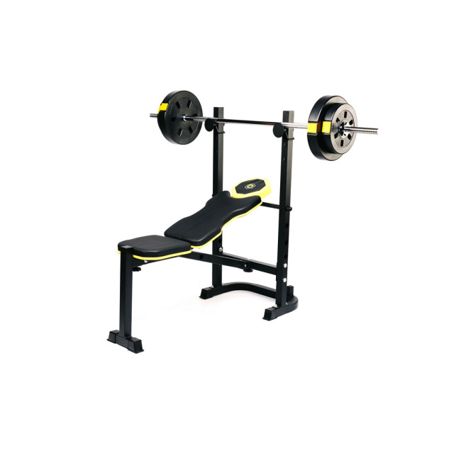 Тренувальна лавка Besport WB-003 горизонтальна для жиму зі стійкою під штангу