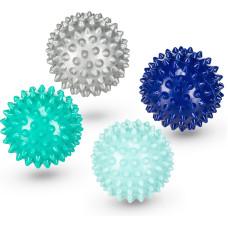 Набор массажных мячей Gymtek 65 мм 4 шт серо-зелено-синий