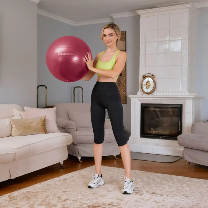 Фітбол Hop-Sport 45см HS-R045YB сливовий + насос