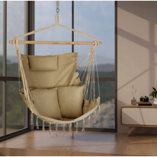 Бразильське крісло - гамак Outtec Boho Sois XXL бежевий