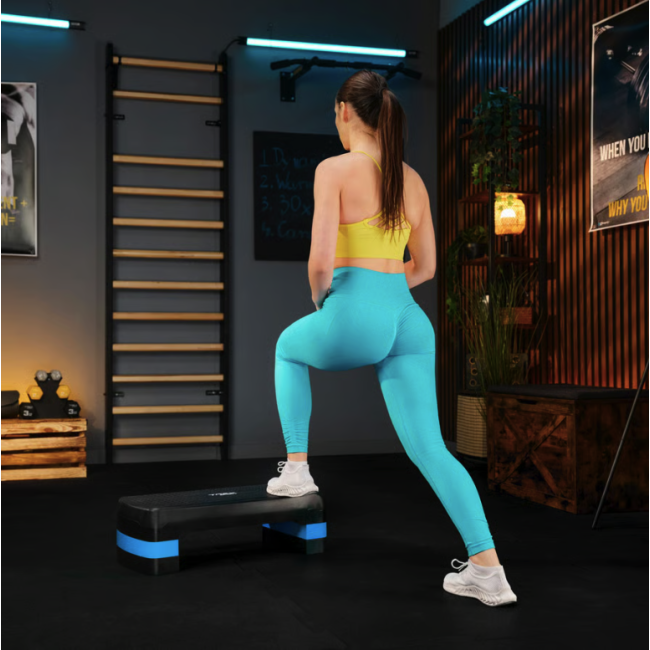 Степ платформа Trex Sport TX-030AS 3 уровня черно-голубая