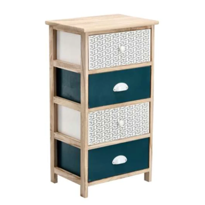 Комод деревянный Chomik HANS на 4 изумрудного ящика.