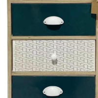 Комод деревянный Chomik HANS на 4 изумрудного ящика.