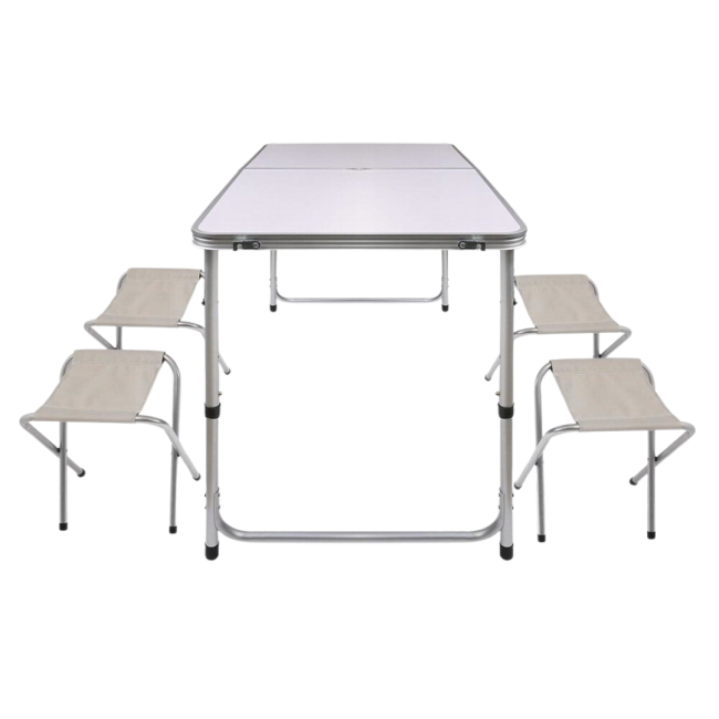Стол туристический Chomik Garden Line RANGER раскладной с 4 стульями белый