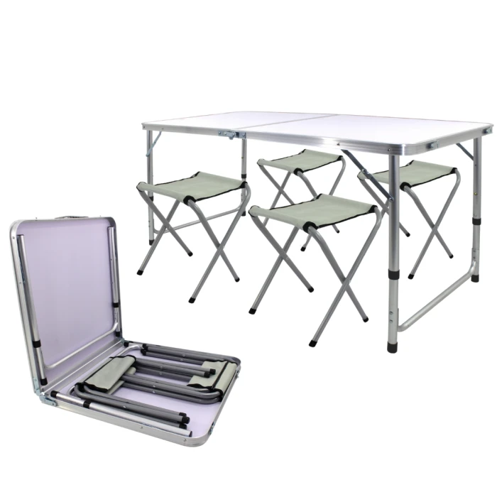 Стол туристический Chomik Garden Line RANGER раскладной с 4 стульями белый
