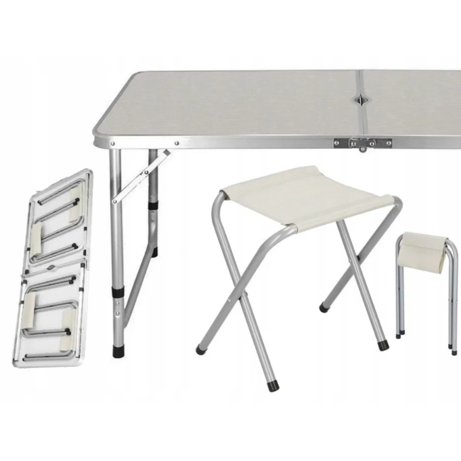 Стол туристический Chomik Garden Line RANGER раскладной с 4 стульями белый