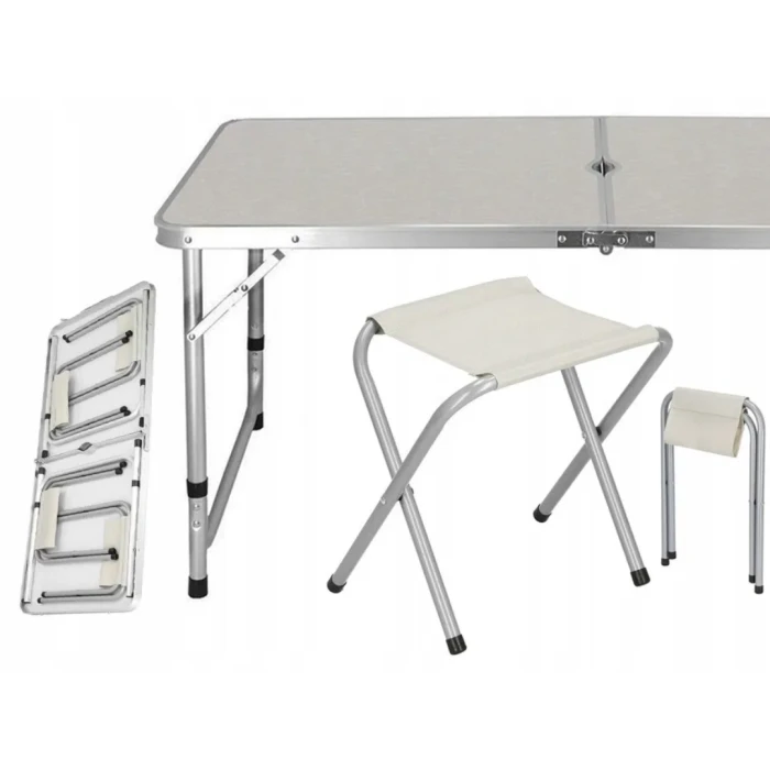 Стол туристический Chomik Garden Line RANGER раскладной с 4 стульями белый