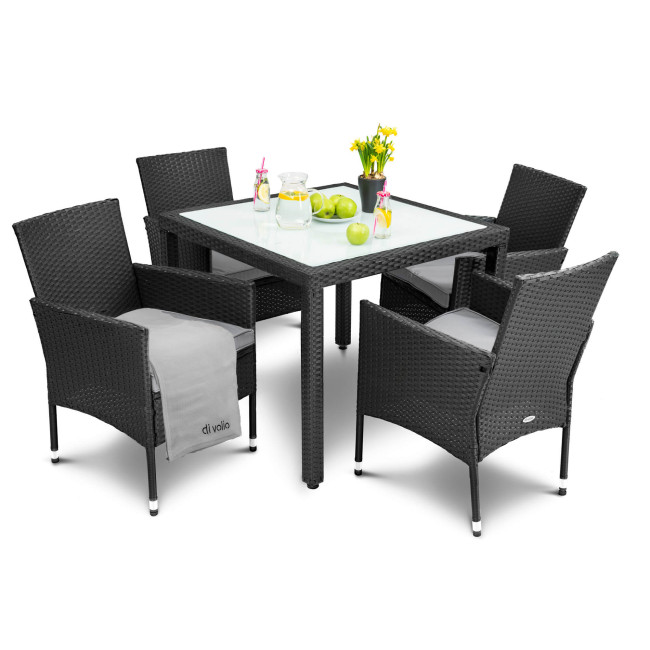 Садові меблі Di Volio VERONA 4+1 чорні