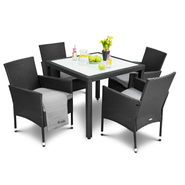 Садові меблі Di Volio VERONA 4+1 чорні