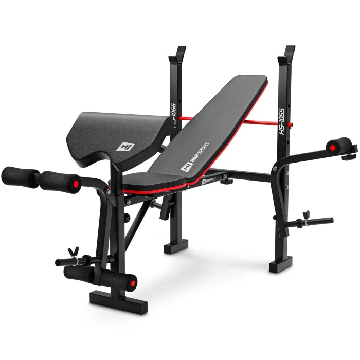 Набір Elitum Titan 68кг з лавою HS-1055 Pro, штангою та гантелями