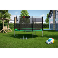Батут Hop-Sport 12ft (366см) зеленый с наружной сеткой.