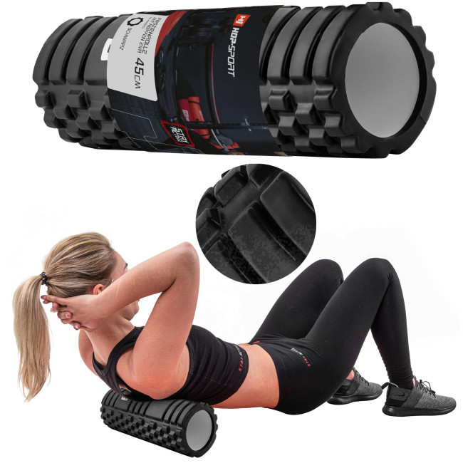 Роллер масажер (валик, ролик) Hop-Sport EVA 45см чорний