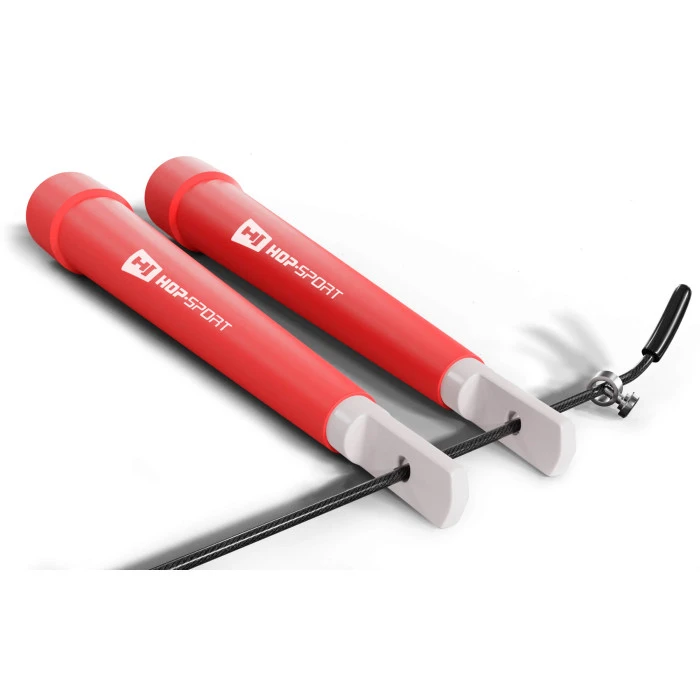 Скакалка Hop-Sport Crossfit с пластиковыми ручками HS-P010JR красная