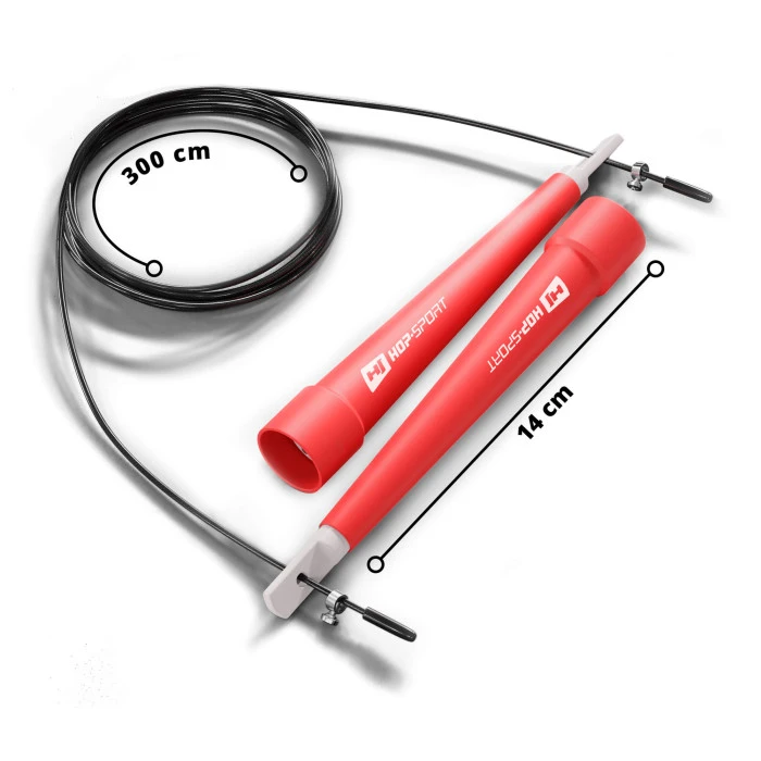 Скакалка Hop-Sport Crossfit с пластиковыми ручками HS-P010JR красная