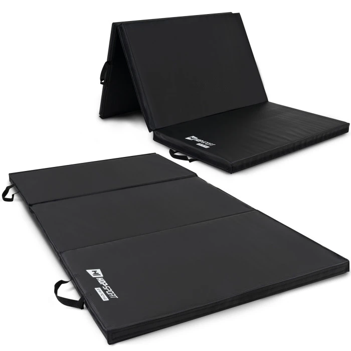 Мат гимнастический Hop-Sport HS-095FM жесткий с липучкой 5см черный